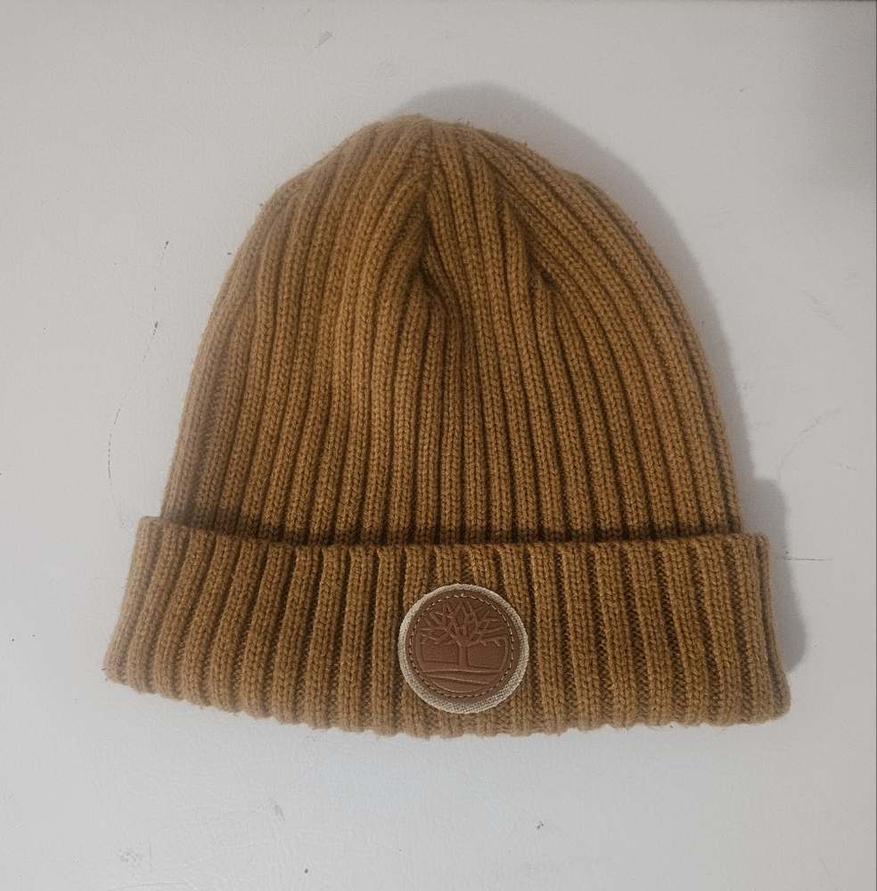 Timberland Adult Men's/Women's Cuff Rib Wheat Tree Beanie HAT (OS) Fall